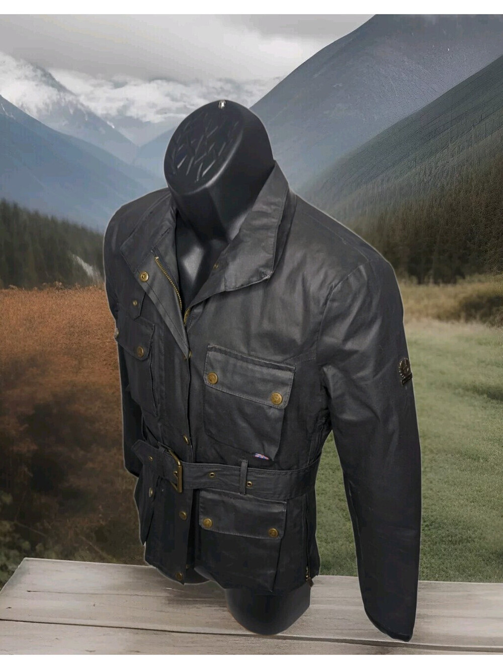 Belstaff Sammy Miller 1955 Gold Label Waxed Oiled Quilted Cotton Jacket Wm Small